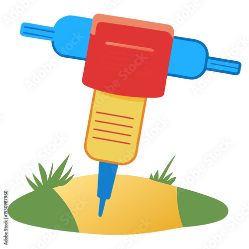 Colorful construction tool on landscaping surface concept of Labor Day  