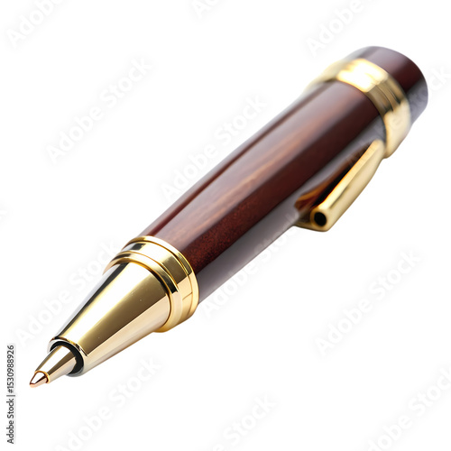 Luxury Wooden Pen: Close-up View of Elegant Writing Instrument