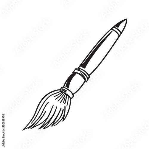 line art of japanese calligraphy brush