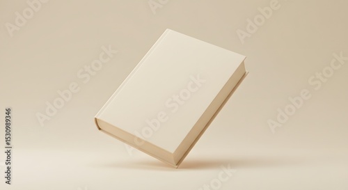 Blank Book Mockup on Beige Background - Product Presentation