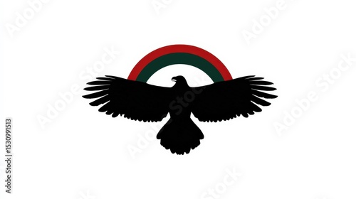 Silhouette of the mythical turul bird reflecting national identity through flag colors and cultural symbolism