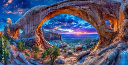 In Utah, USA, Canyonlands National Park boasts the picturesque Sunrise At Mesa Arch