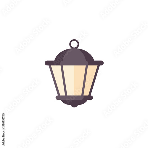 Stylized streetlamp a simple, elegant cartoon illustration in muted colors, on a white background