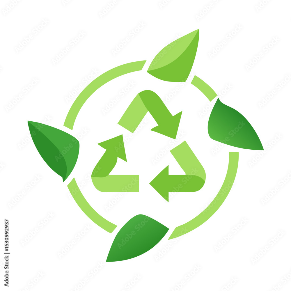 Obraz premium Zero Waste Recycle Logo – Clean Eco Vector Graphic