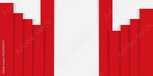 Abstract red and white banner design vector, dynamic sporty horizontal background template for media promotion or web banner