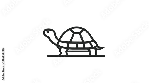 Powerful Turtle Line Art: Minimalist Design Element