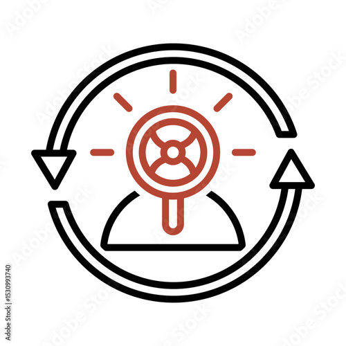 Two-tone icon of Remarketing concept