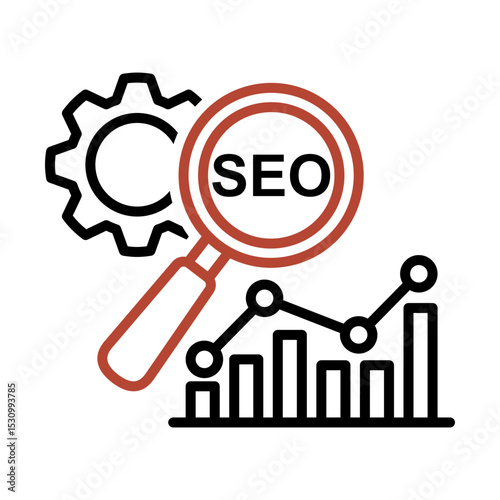 Two-tone icon of Search engine optimization concept