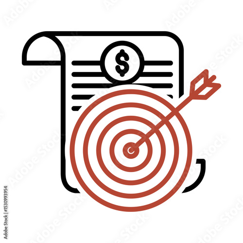 Two-tone icon of Business target concept