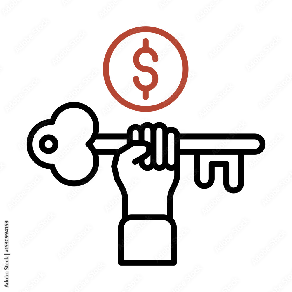 Two-tone icon of Key succes concept