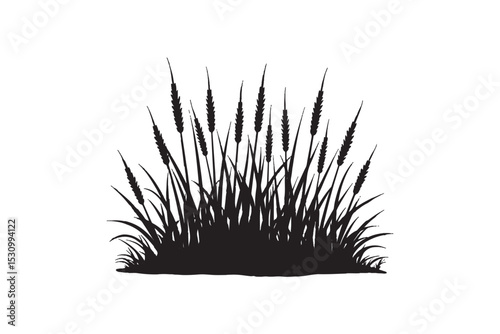 grass silhouette, Seamless grass silhouette, vector illustration.