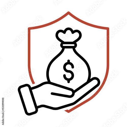 Two-tone icon of Investment protection concept
