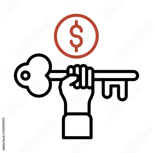 Two-tone icon of Key succes concept