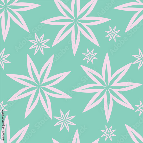 textile design with cute silhouette foliage pattern image
