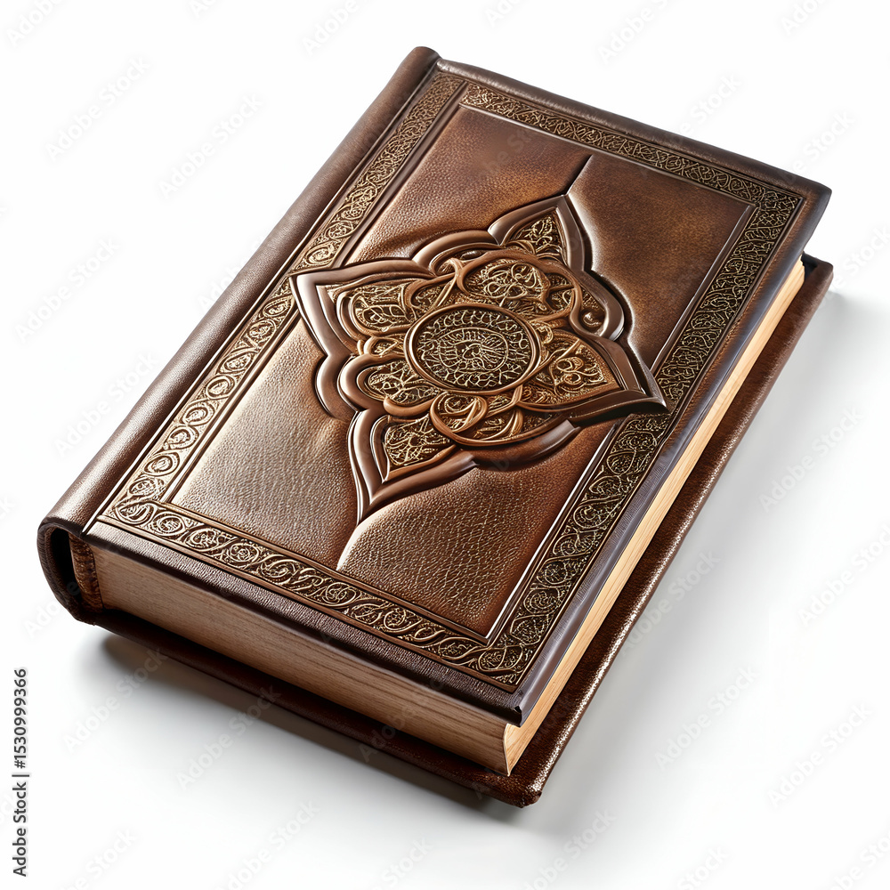 Fototapeta premium Leather bound journal with Arabic embossing