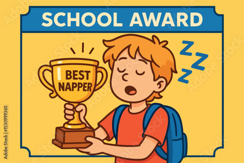 Student Awarded for Sleeping | vector