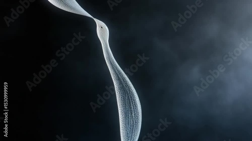 Ethereal translucent smoke spiraling gracefully against a dark backdrop, creating a mystical atmosphere