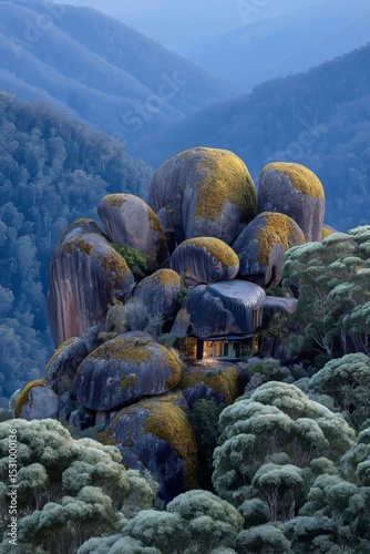 The Sphinx trail, Turtle Rock, and the Sphinx are all located within Girraween National Park, Queensland, Australia photo