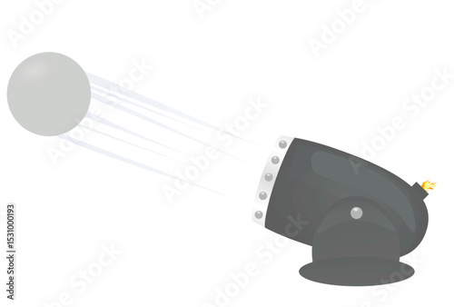 Retro armory cannon. vector illustration	