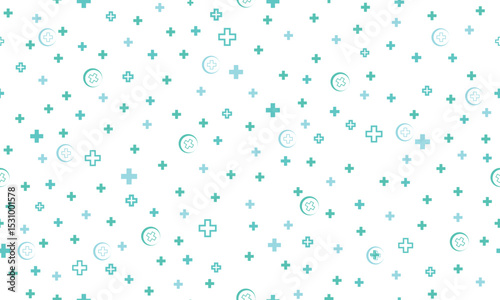 Medical cross seamless background.  Medical, science and technology pattern. Geometric background from cross.
