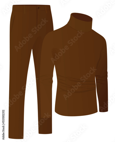 Long sleeve t shirt and chino pants. vector	
