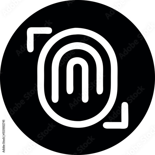 Fingerprint Icon on Dark Background For Security and Identification