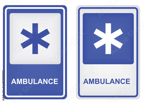 Road sign ambulance. vector illustration