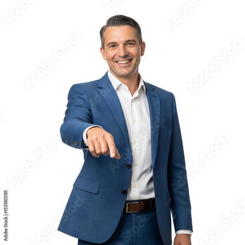 Confident Businessman Inviting Collaboration Partnership