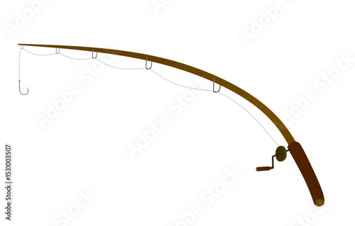 Fishing rod pole. vector illustration	
