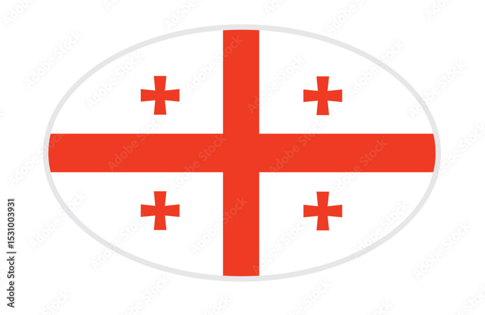 Obraz premium Georgia flag ellipse shaped. vector 