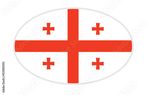 Georgia flag ellipse shaped. vector	