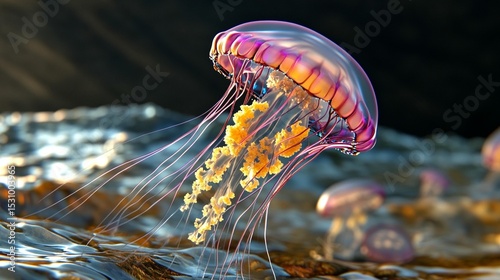 Vibrant Jellyfish in Ocean