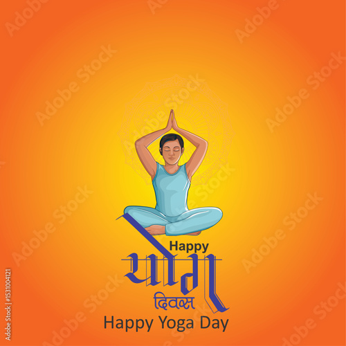 international yoga day concept yoga poses, with the words International Yoga Day written in large letters India yoga day or International yoga day background, 21 June
