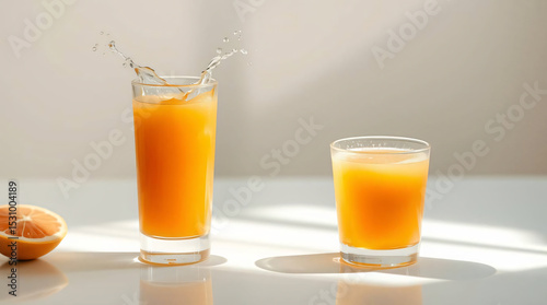 Refreshing Orange Juice Splash with Citrus and Berries – High-Speed Drink Photography