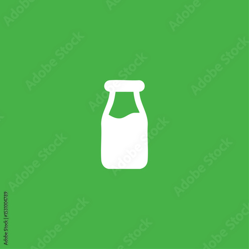Milk bottle icon logo flat vector design