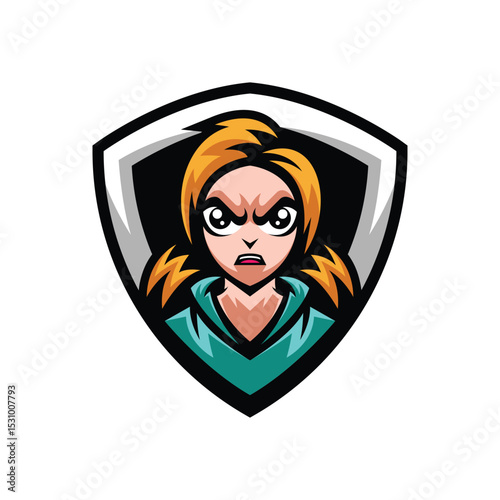 Angry women logo mascot design