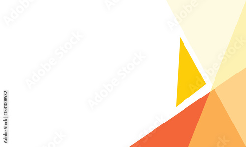 Abstract geometric background with orange, yellow, and beige triangular shapes on a white canvas. Minimalist and dynamic, ideal for modern design, presentations, and digital projects.