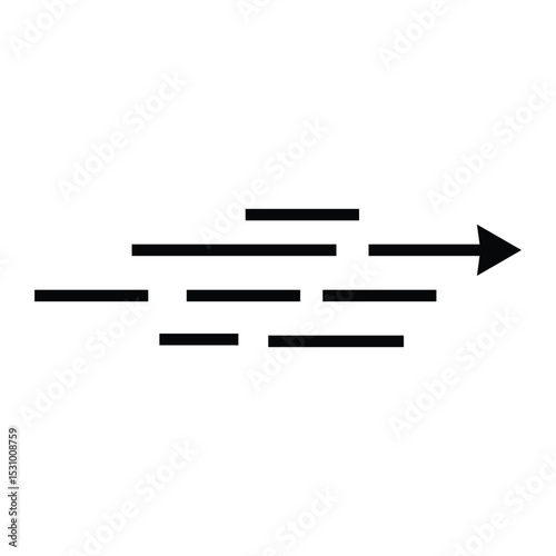 Fast Moving Arrow with Horizontal Lines