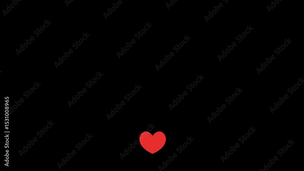 Red Heart Stream reaction social media love like emoji Animation