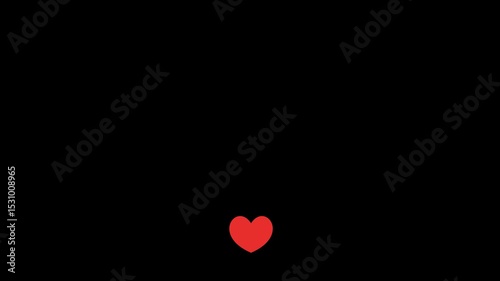 Red Heart Stream reaction social media love like emoji Animation