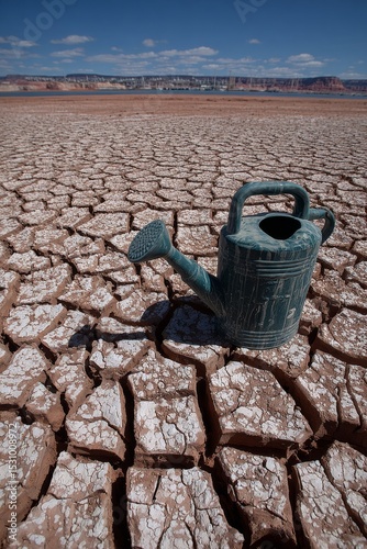 The Sau reservoir, located in Panta de Sau, has been reduced to a desolate landscape of dry and broken land due to the worst drought in Catalan history