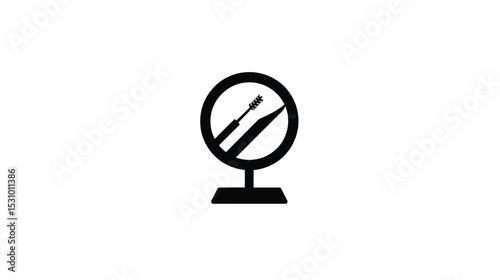 Elegant Makeup Mirror Icon: Mascara and Eyeliner Design Element