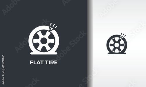 Flat Tire Vector, Icon Or Logo Sign Isolated Symbol Illustration