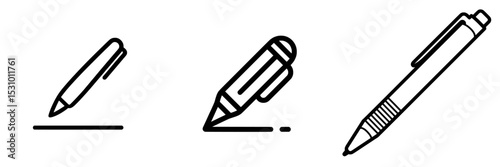 Modern pen icon outlined in a sleek design, isolated on a white background for web use