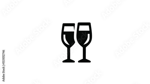 Elegant Wine Glass Icon: Perfect for Invitations, Menus, and Branding