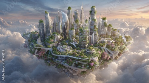 The planet earth features a clean modern city that relies on renewable resources