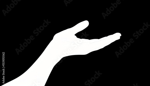 hand on black background