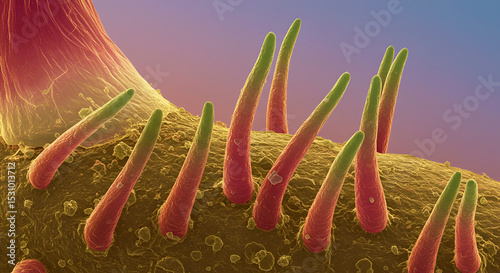 Root Hairs and Rhizome Surface, Magnified View photo