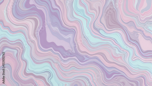 Seamless abstract wallpaper with swirling marble patterns in soft pastel shades of pink, lavender, and mint green — modern minimalism, smooth flowing texture