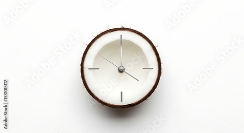 Coconut Clock: Unique Timepiece Crafted From Natural Tropical Fruit